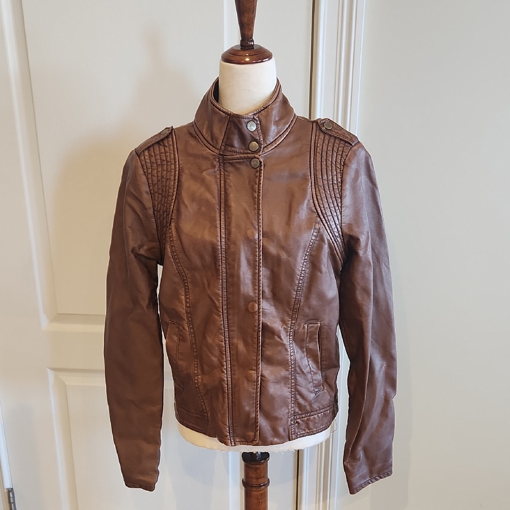 Aeropostale Brown Moto Jacket Large